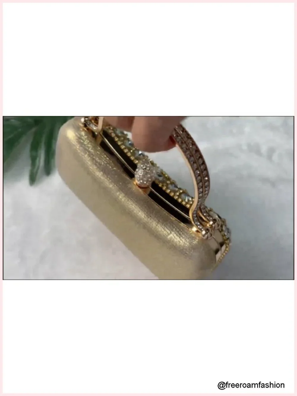 Fringe Rhinestones Clutch Purse with Detachable Chain Strap